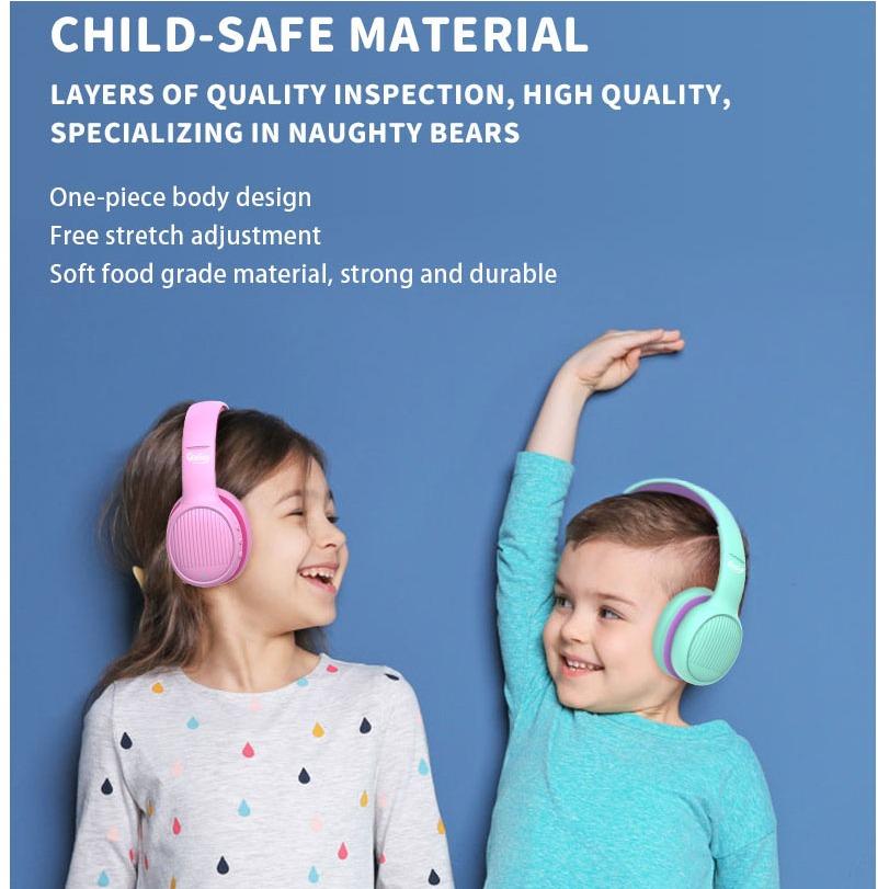 Premium Kids Headphones with 85/94dB Volume Limited, Wireless Headphones, Bluetooth Headphones Over Ear with Built-in Microphone,Wired/Wireless
