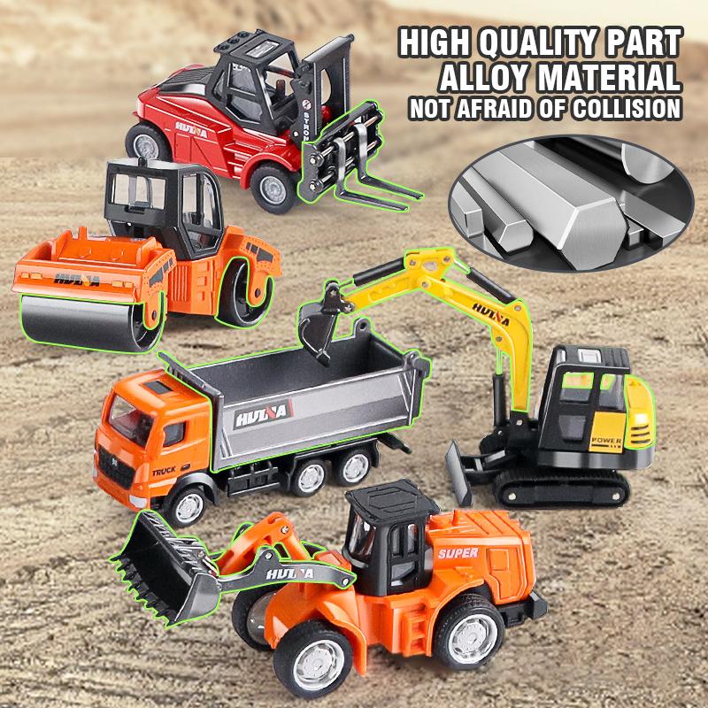 non-toxic Huina 1:80 Alloy Engineering Car Model Excavator Dumper Dump Truck Loader Bulldozer Tractor Collection Toys for Kids Gifts