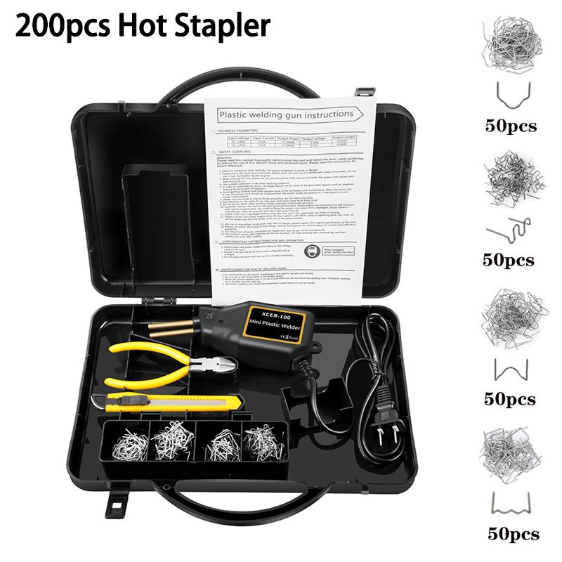 Новый сварочный аппарат для пластика, мини-тепловая пушка 100 Вт, горячий степлер, сварочный аппарат для пластика, Pro, автомобильный бампер, электронный набор инструментов для ремонта пайки