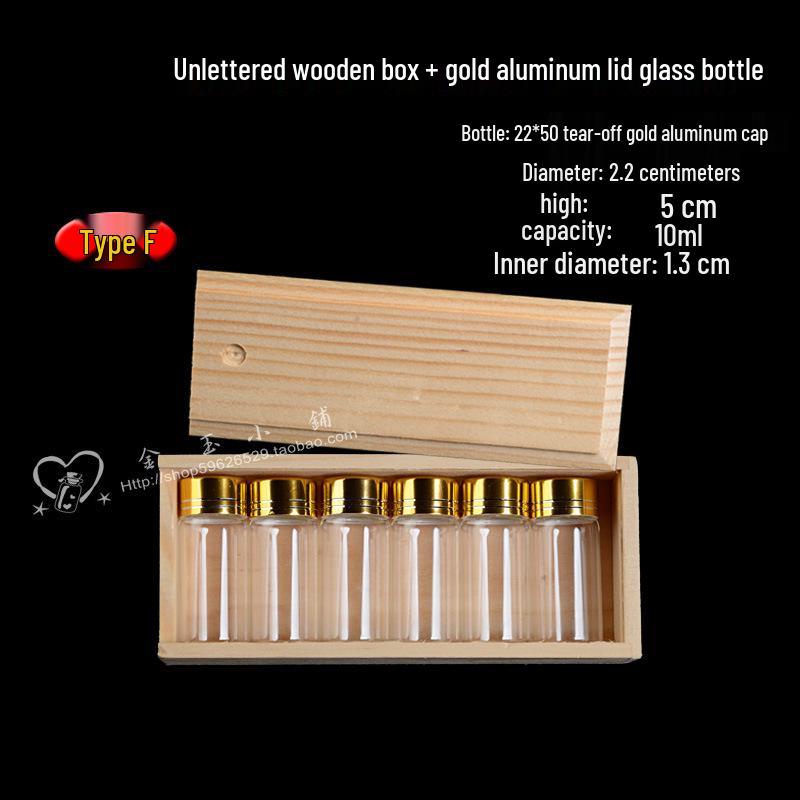 Agarwood Travel Bottle Set: Creative Gift with Wooden Box, Aluminum Lid & Wood Stopper.