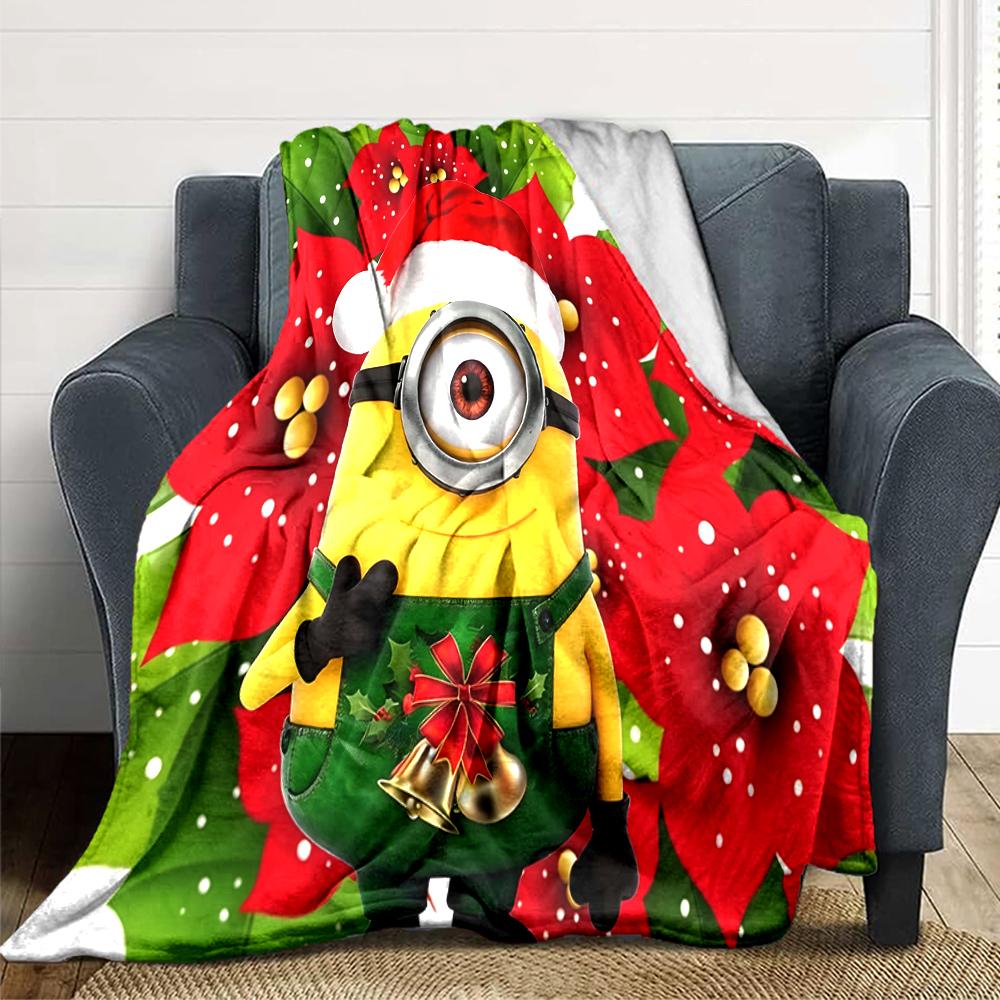 1Pc Holiday Gnomes Celebration Blanket Soft Throw Blanket For Home Bedroom Bed Sofa Travel Office Solid Christmas Blanket