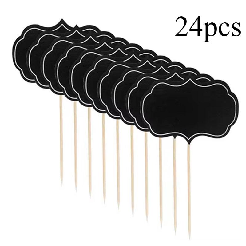 Mini Chalkboard and Assorted Party Cake Toppers Set Reusable Blackboard Picks for Wedding Birthday Halloween  Party Supplies