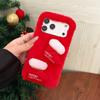 Kawaii 3D Christmas Plush Bear Phone Case for IPhone 18 Pro Max 17 16 15 14 13 12 11 Pro Max X XR/samsung/redmiCute Fluffy Shockproof Protective Cover