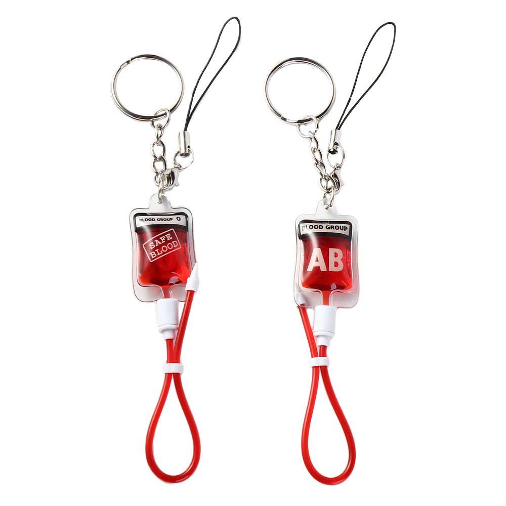 PVC Blood Bag Pendant Type A B O AB Plasma Halloween Blood Pendant  Jewelry Making Gift