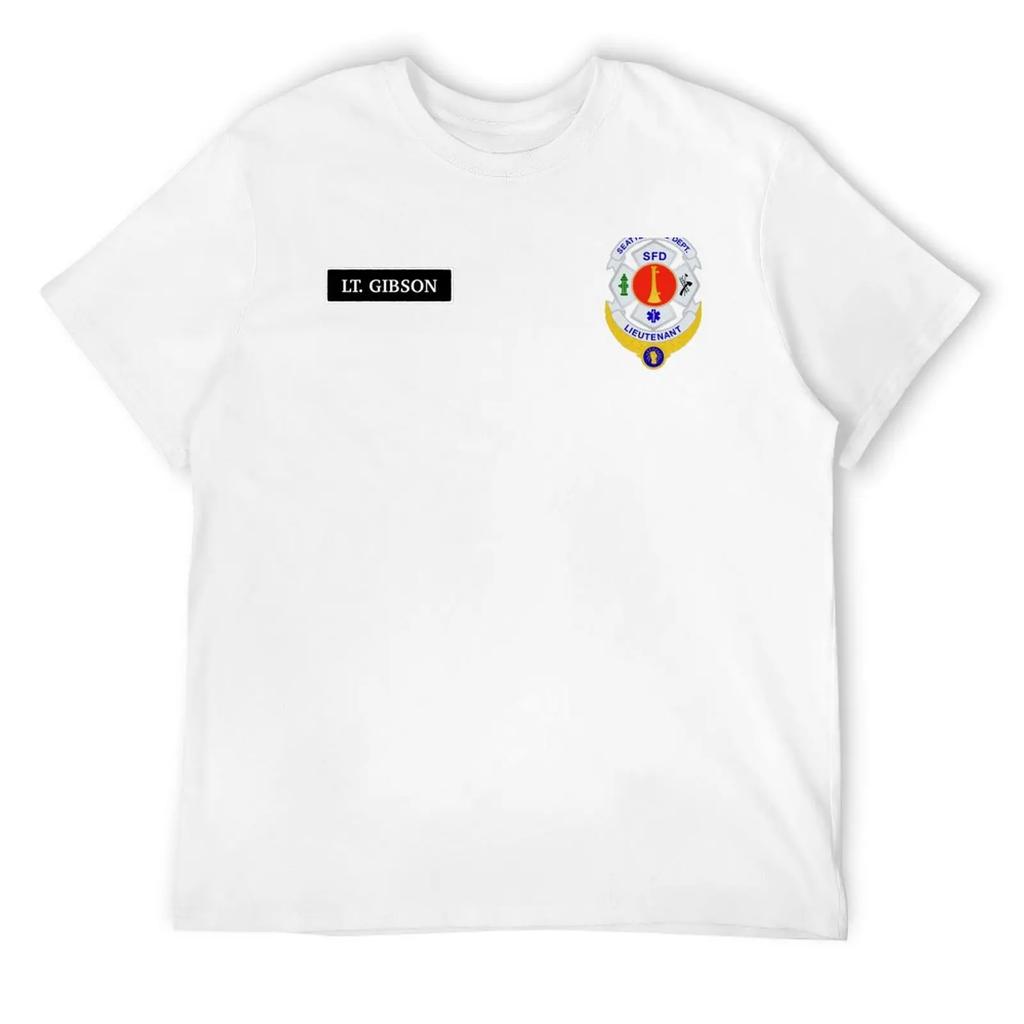 Station 19 - Lt. Jack Gibson - Badge T-Shirt Graphic Shirts Shirts Graphic Tees Anime Figures Men T Shirt