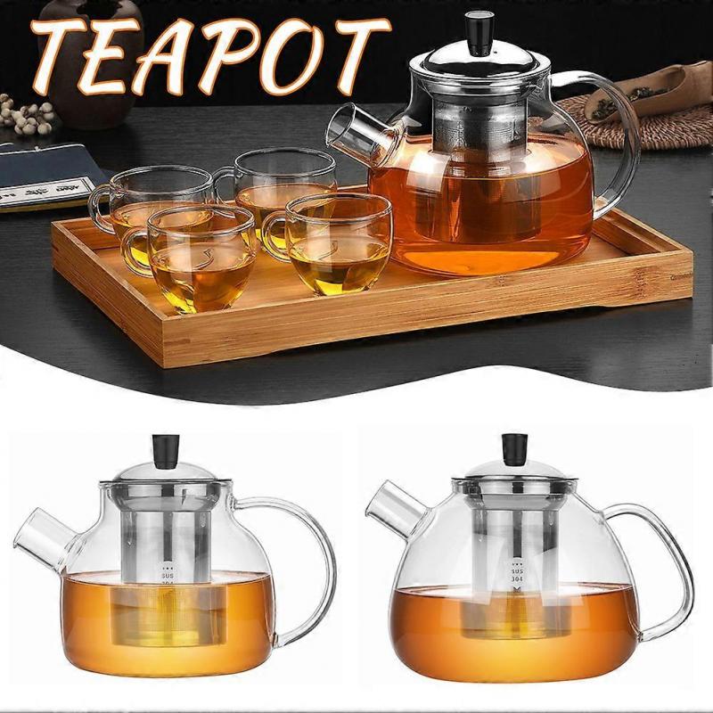 Glass Teapot Set Heat Resistant Explosion Proof Large Capacity Handcrafted Teapot for Kitchen Family