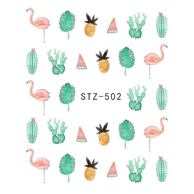 5 Sheets Water Transfer Nail Stickers Leopard Print Decals Animal Watermark Polish Wraps Tips Nail Art Decorations STZ846