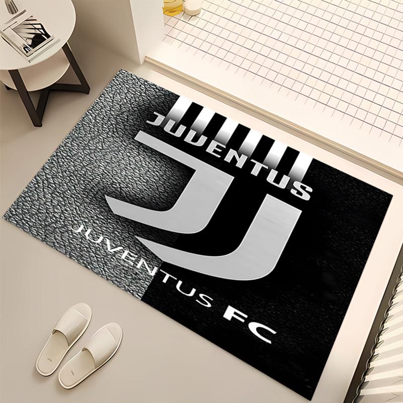 1pc Juventus FC logo Print Area Rug - Soft, Washable Non-Slip Indoor Mat, Living Room, Home Office Decorative Rug,Office Decorative