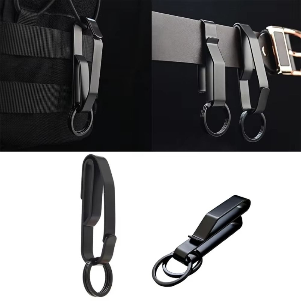 Anti-Lost Key Clip Stainless Steel Belt Buckle Waist Hanging Keychain Belt Hanger Bag Strap