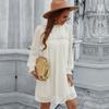 Solid Jacquard Short Women Casual High Waist Butterfly Sleeve Spring Summer Mini Dress A Line Dress