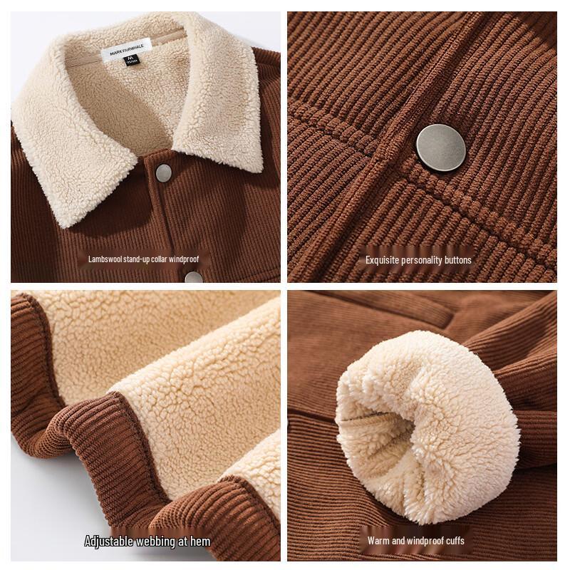 MARK FAIRWHALE Men's Heavyweight Corduroy Fleece-Lined Jacket