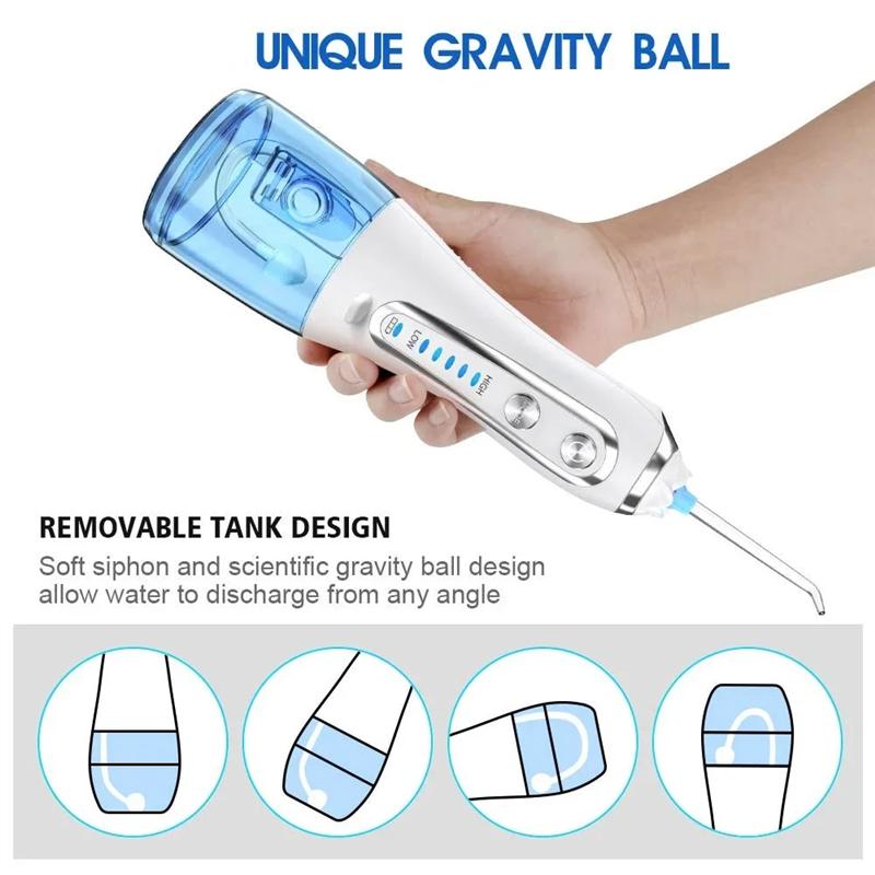 Floss Water Jet 5 Mode USB Rechargeable Oral Irrigator 300Ml Portable Flosser Irrigator Cleaner