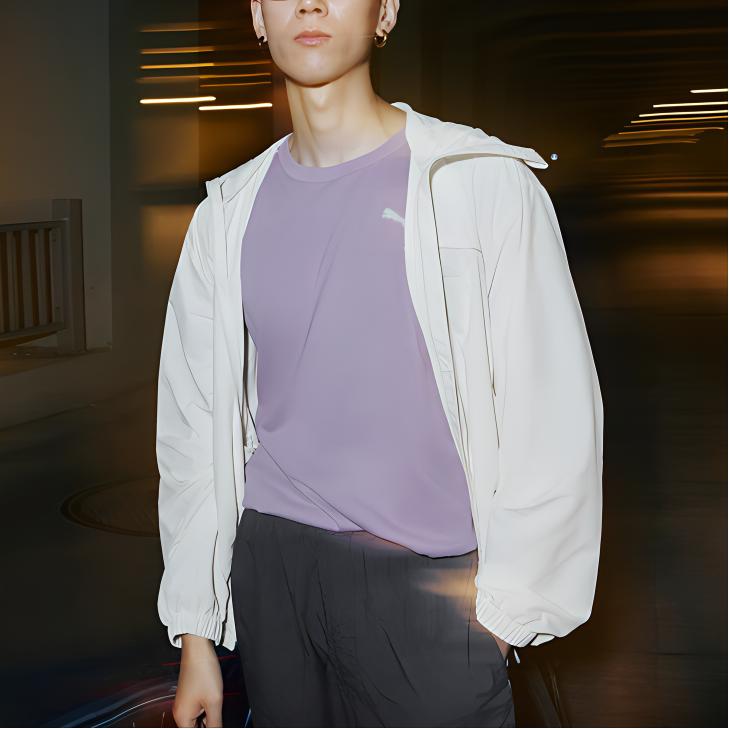 Puma Swxp Ur Shortsleeve Tee Fashion Comfortable Casual Round Neck Pullover Short Sleeve T-Shirt Unisex Tops Light-Purple 628487-30