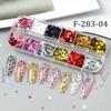 Nail Art Sequins 12 Grids Romantic Valentine's Day Love Size Mixed Boxed Sequins Nail Sequins