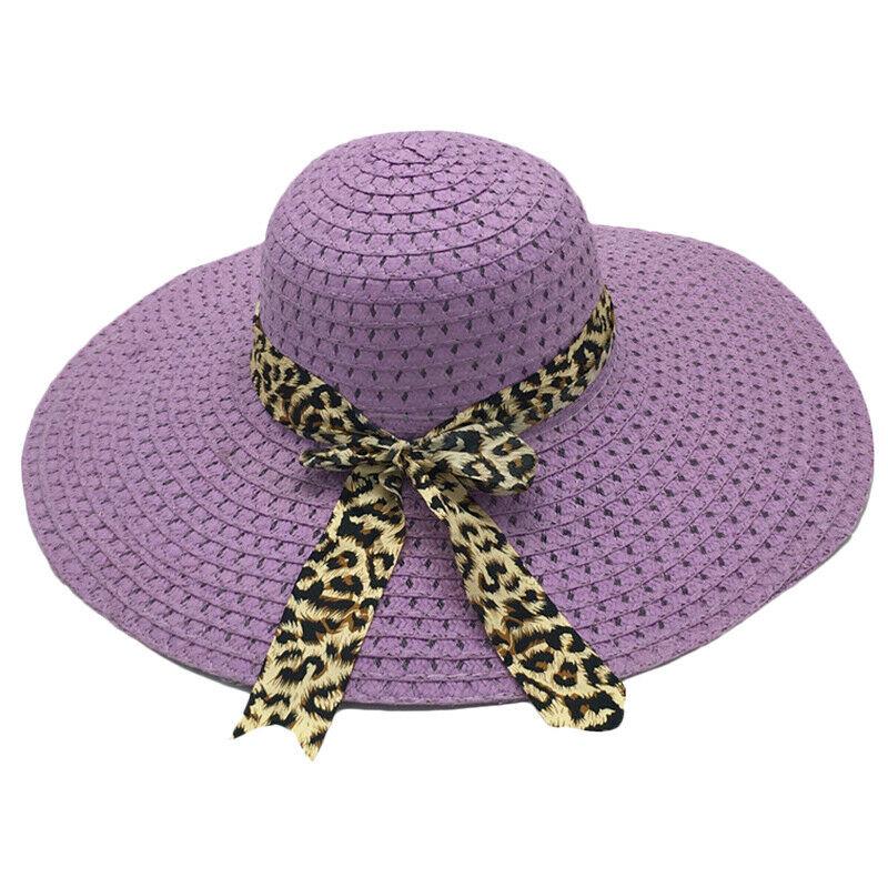 Женская пляжная шляпа, женская солнцезащитная кепка-дерби с широкими полями, флоппи-фолд, повседневная летняя соломенная шляпа от солнца