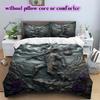Metal reliefs Pattern Bedding Quilt Set Quilt Cover Pillowcase Home Decoration Birthday Gift (1 * duvet cover + 2 * pillowcase, without core)