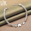 925 Sterling Silver Triple Plum Blossom Rose Bracelet Fashionable Wedding Jewelry
