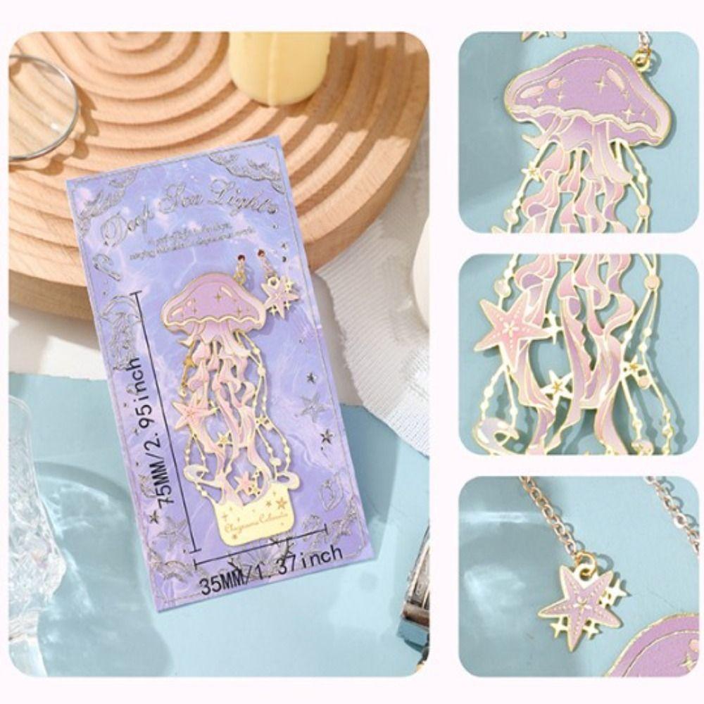 with Pendant Marine Animal Bookmarks Jellyfish Shape Chinese Style Bookmarks for Children