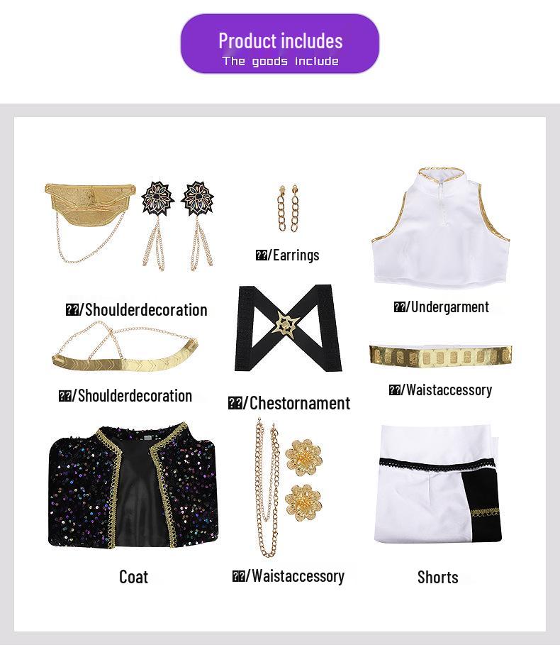 Парик для косплея женской группы Demon Hunter в черном и золотом цвете