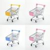 Delightful Mini Metal Shopping Trolley And Multi-functional Basket Toy For Engaging Kids Role Play