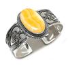 Yellow Calcite Gemstone 925 Sterling Silver Cuff Bangle Adjustable