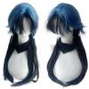 Blue And Black Highlights Long Synthetic Wig Female Jellyfish Mullet Head Lolita Layered Long Straight Hair Daily Sense Cos Wig