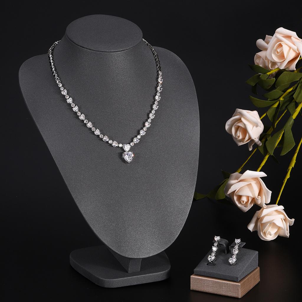 Ювелирные изделия в европейском и американском стиле, ожерелье с каплями воды из циркона, женственное свадебное платье, высококачественные свадебные украшения, комплект сережек-гвоздиков