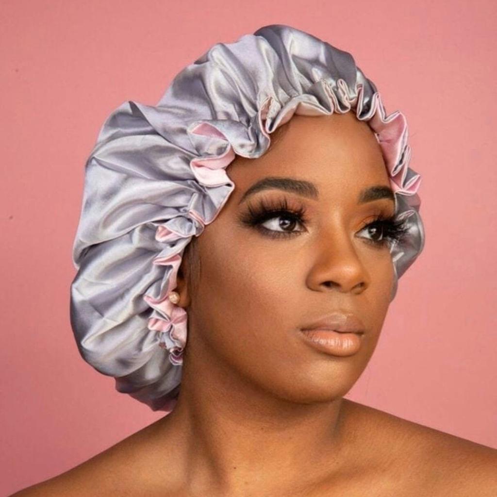Woman Sleeping Satin Hair Bonnet Double Layer Bonnets and Satin Hair Wraps Custom Color Kid Silk Bonnet