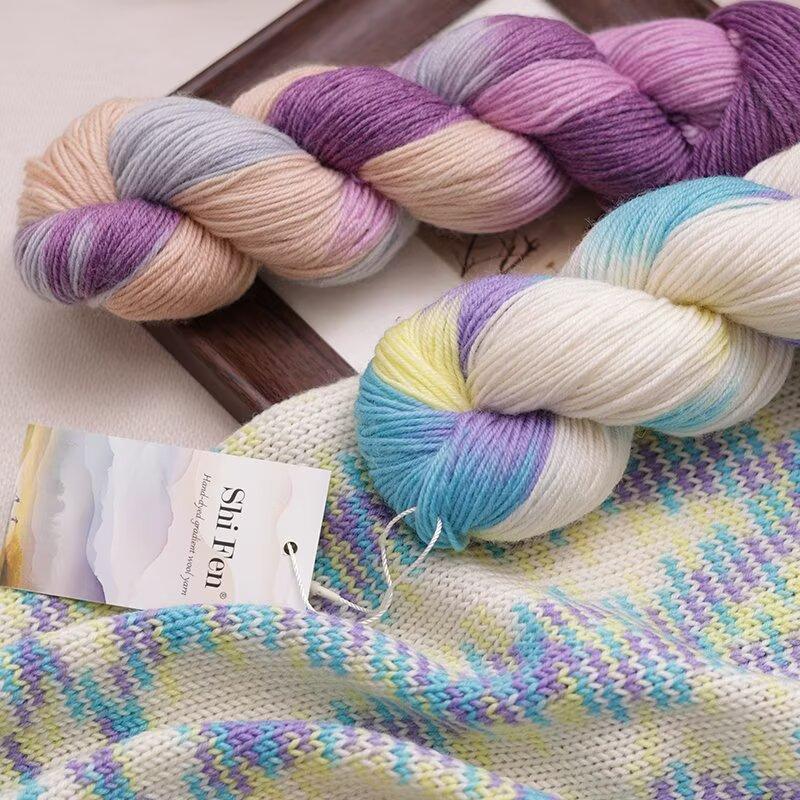 Hand-dyed Wool Yarn, Gradient DIY Knitting Patterns for Sweaters, Baby Silk Yarn Shawls, Scarves, and Handmade Hats