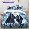 Sherlock Poster Pattern Bedding Home Decoration Birthday Gift ( 1 duvet cover + 2 pillowcase, without core),fan merchandise.