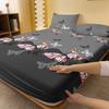 1 Rose Butterfly Patterned Frosted Bedsheet, Printed Bed Cover For Bedroom, Bedding (Excluding Pillowcases)