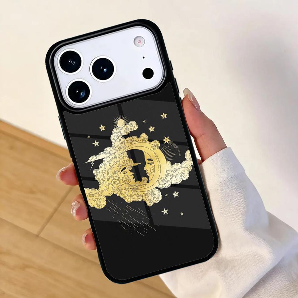 Чехол для телефона 'Солнце и Луна' для Apple iPhone 17 air 16 Pro Max 15 Pro Max 14 13 12 11 Mini Задняя крышка