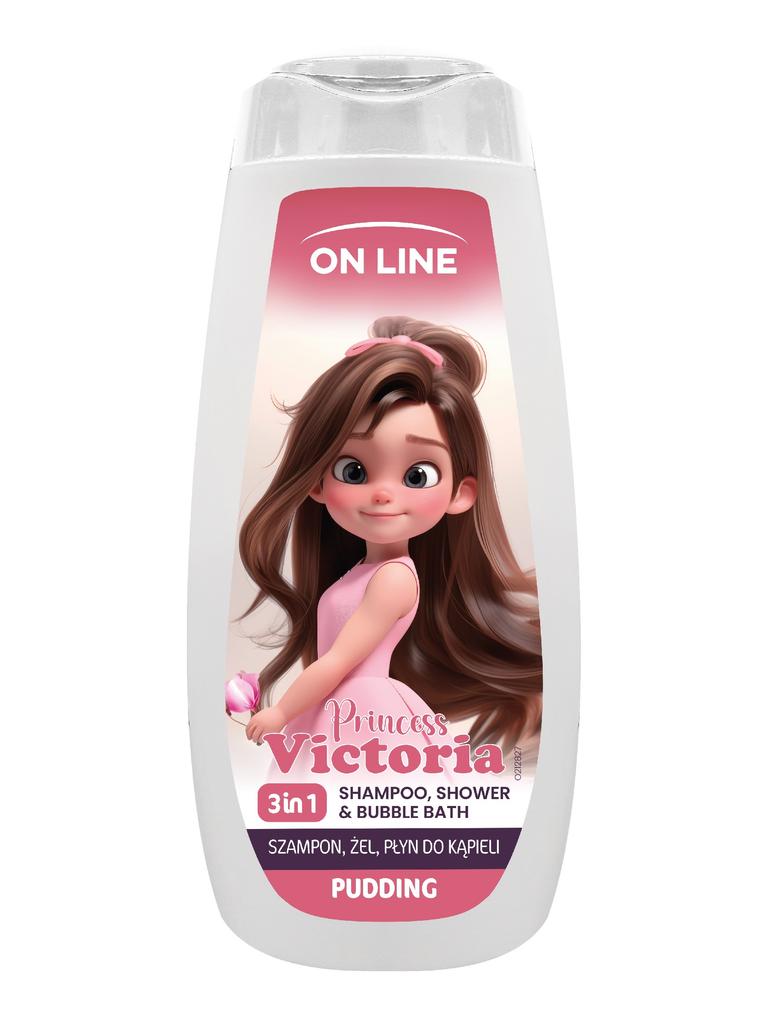 ON LINE KIDS Princess Victoria 3in1 Shampoo, gel, bath foam - Pudding 400
