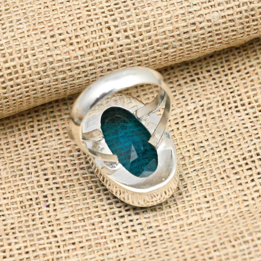 Индиколит, турмалин, драгоценный камень, ювелирные изделия ручной работы из стерлингового серебра 925 пробы, красивое кольцо для нее