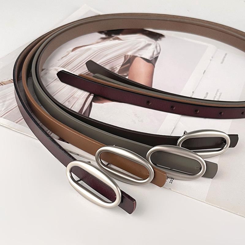 Женский ремень из натуральной кожи, коровья кожа, для повседневных брюк, платья, тонкий ремень, богиня