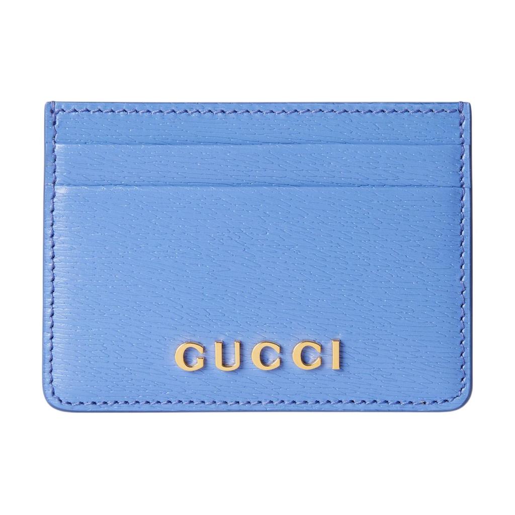 Gucci Логотип-надпись Script Фурнитура Кожаный держатель для карт Женские аксессуары Светло-фиолетовый 773428-0OP0N-5242