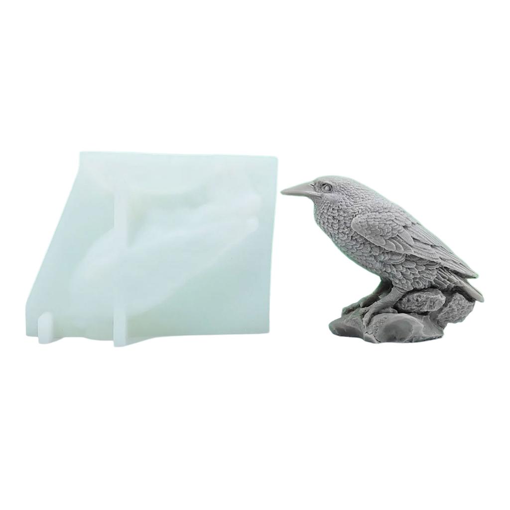 3D Crow Candle Molds Halloween Candle Moulds Silicone Molds Scented Candle Casting Molds for Halloween Decorations