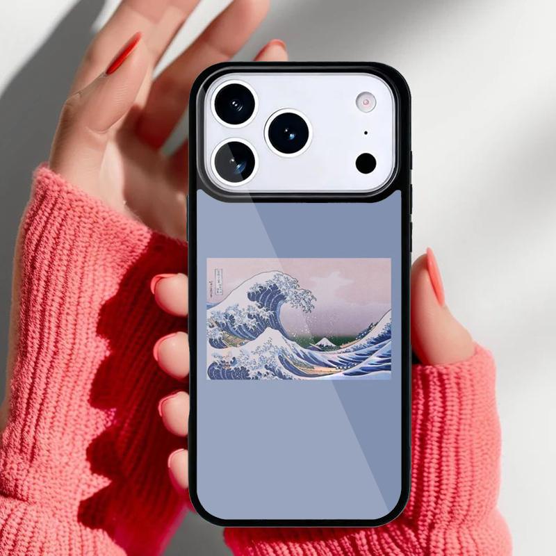 Мультяшный Милый Стильный Чехол с Волнами для iPhone 17 16 15 14 13 Pro Max Задняя Крышка для 12 11 Pro Coque