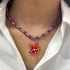 Tropical Island Seahorse Pendant Colorful Glass Beaded Necklace  Women and Girls