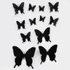 12Pcs/Set 3D Black Pteris Butterfly Wall Sticker Butterflies Magnet Stickers