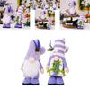 Весенний Лавандово-Фиолетовый Гном Фигурка Декор Ко Дню Матери с Полиэстером и Тканевыми Деталями