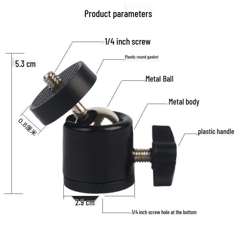 Metal Ball Head Phone Clip & Tripod Stand with Adjustable Crossbar for Live Streaming & Camera Setup