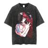 Аниме футболка Elfen Lied Винтажная стирка Эстетика Y2k Унисекс Оверсайз Короткий рукав Летняя Хлопок Ретро Уличная одежда 2026 Горячая распродажа