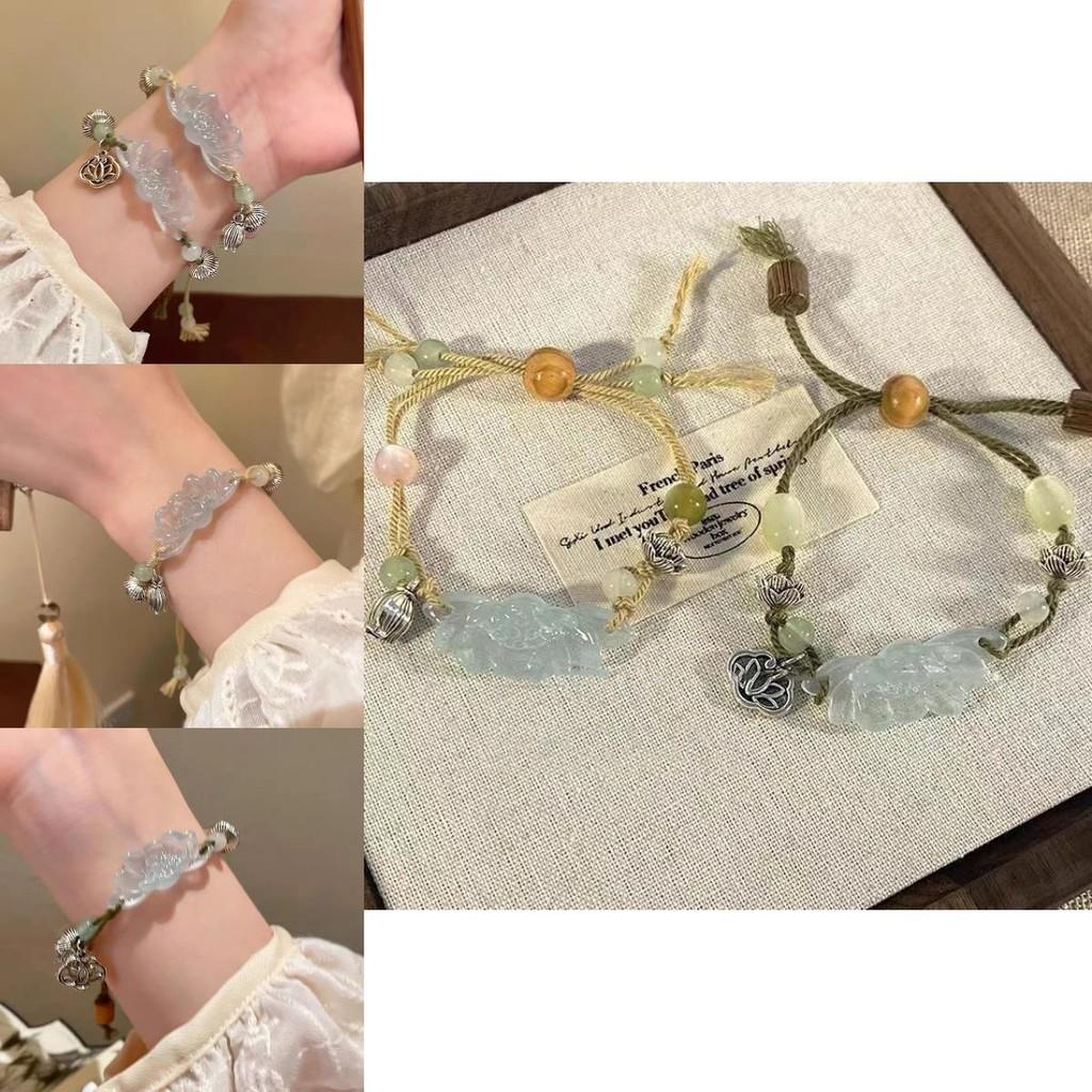 Alloy Plated Stylish Lotus Pull Bracelet For Women Geometric Design Retro Ethnic