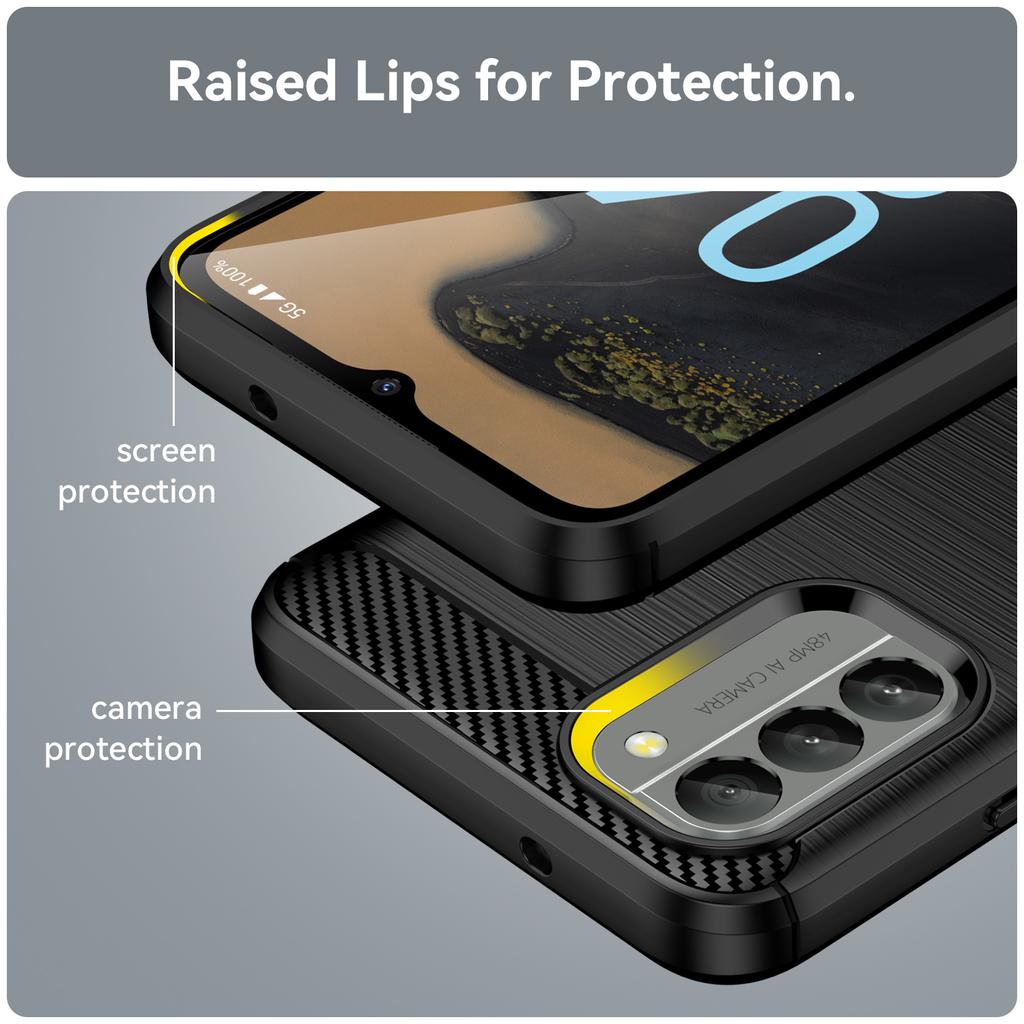 Carbon Fiber Texture TPU Case for Nokia G310 G22 G42 G60 G400 G11 G22 G50 G10 G20 Shockproof Protective Cover Funda Coque