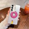 For Samsung Galaxy S21 S23 S24 FE S25 S24 S23 S22 Ultra Plus Laser Phone Case Sweet Fabulous Pink Donut Cookies Bread Cake Cover