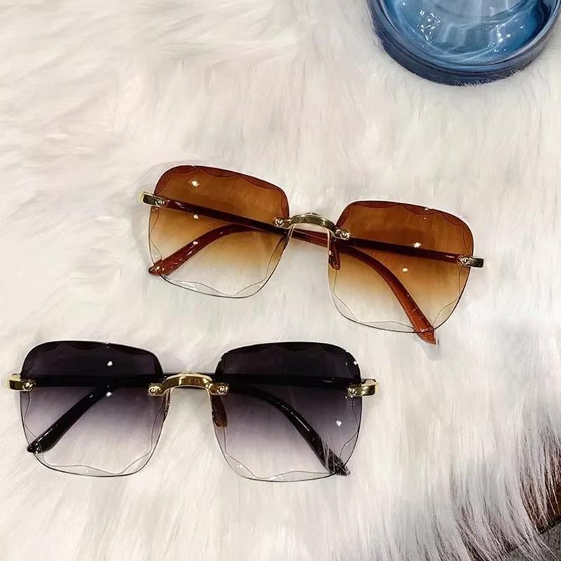 Модные солнцезащитные очки без оправы Cut Edge, женские градиентные солнцезащитные очки, летние солнцезащитные козырьки с прозрачными разноцветными линзами, женские солнцезащитные очки