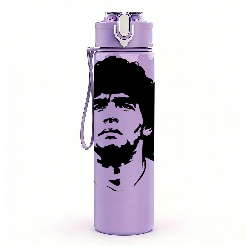 1PC Black Male Head Portrait 750ml sports water bottle leakproof straw lid outdoor office home