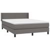 Maison Exclusive - Sommier à lattes de lit avec matelas Gris 140x190 cm Similicuir