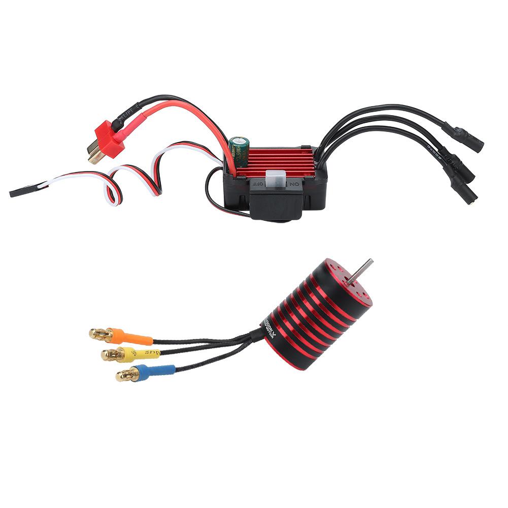 Бесколлекторный двигатель GTSKYTENRC 2435 4500KV 25A Водонепроницаемый регулятор скорости для радиоуправляемых автомобилей масштаба 1/16 1/18